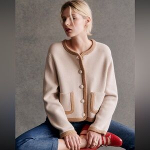 NWT Sezane AUGUSTE Jacket in Vanilla Biscuit Large